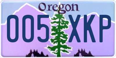 OR license plate 005XKP