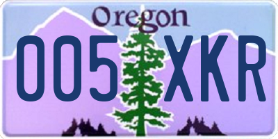 OR license plate 005XKR