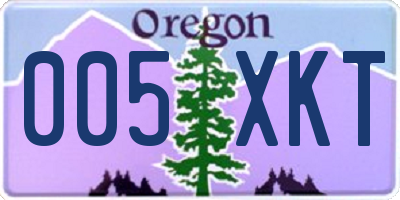 OR license plate 005XKT