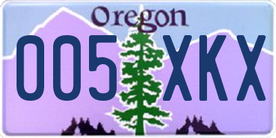 OR license plate 005XKX