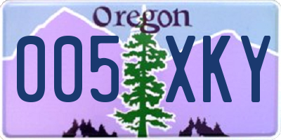 OR license plate 005XKY