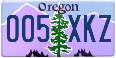OR license plate 005XKZ