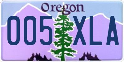 OR license plate 005XLA