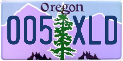 OR license plate 005XLD