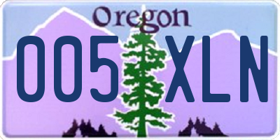 OR license plate 005XLN