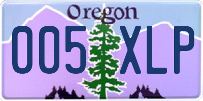 OR license plate 005XLP