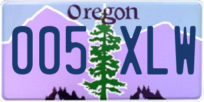 OR license plate 005XLW