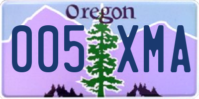 OR license plate 005XMA