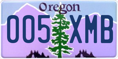 OR license plate 005XMB