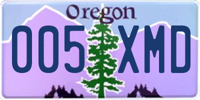 OR license plate 005XMD