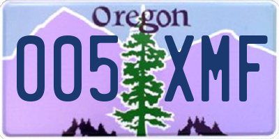 OR license plate 005XMF