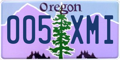 OR license plate 005XMI
