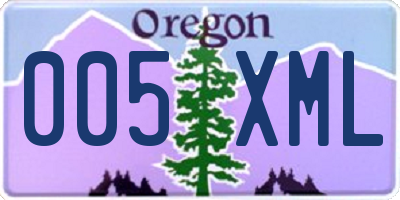 OR license plate 005XML