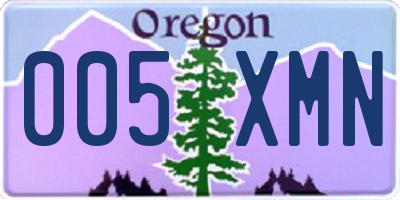 OR license plate 005XMN