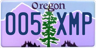 OR license plate 005XMP