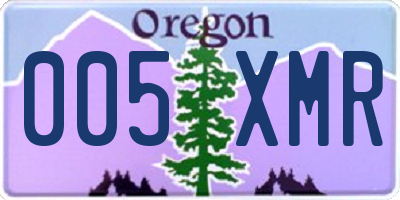 OR license plate 005XMR