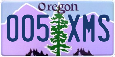 OR license plate 005XMS