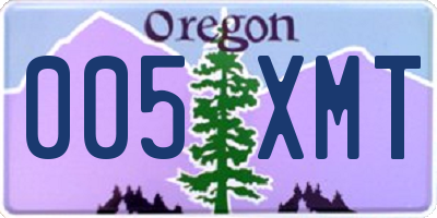 OR license plate 005XMT