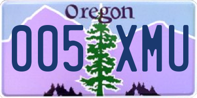 OR license plate 005XMU