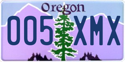 OR license plate 005XMX