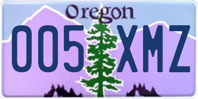 OR license plate 005XMZ