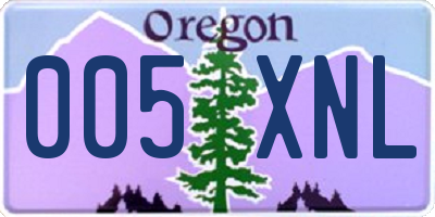 OR license plate 005XNL