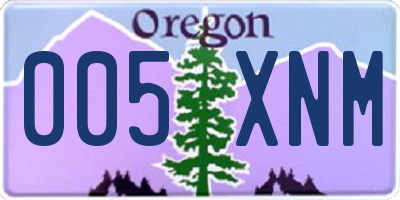 OR license plate 005XNM
