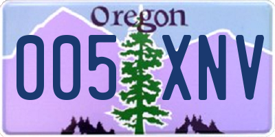 OR license plate 005XNV