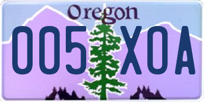 OR license plate 005XOA
