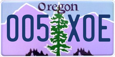 OR license plate 005XOE