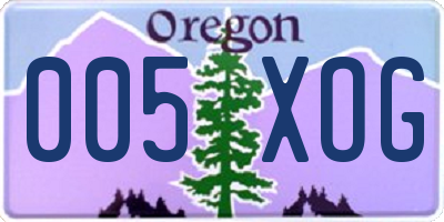 OR license plate 005XOG