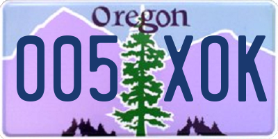 OR license plate 005XOK