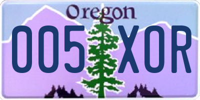 OR license plate 005XOR