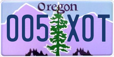 OR license plate 005XOT