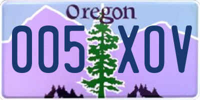 OR license plate 005XOV