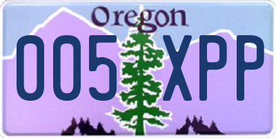 OR license plate 005XPP