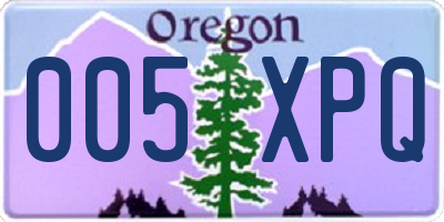 OR license plate 005XPQ