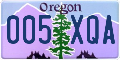 OR license plate 005XQA