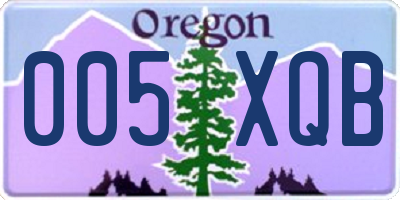 OR license plate 005XQB