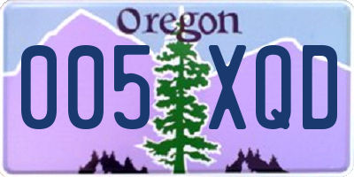 OR license plate 005XQD