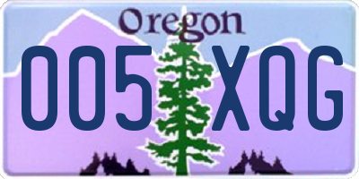 OR license plate 005XQG