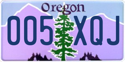 OR license plate 005XQJ