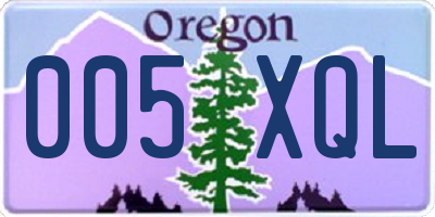 OR license plate 005XQL