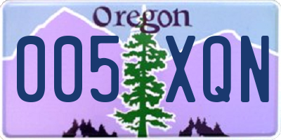 OR license plate 005XQN