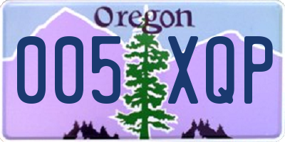 OR license plate 005XQP