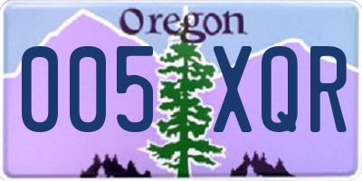 OR license plate 005XQR