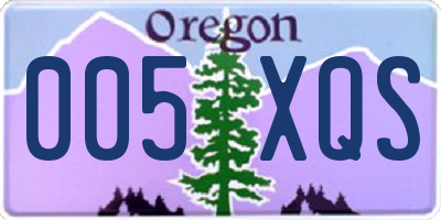 OR license plate 005XQS