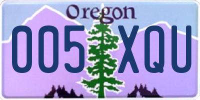 OR license plate 005XQU