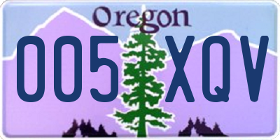 OR license plate 005XQV
