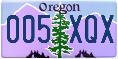 OR license plate 005XQX